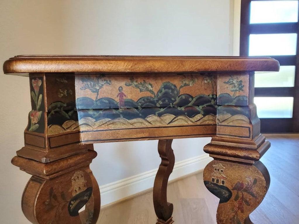 Modern Baroque Chinoiserie Style Hand Painted Table For Sale 4