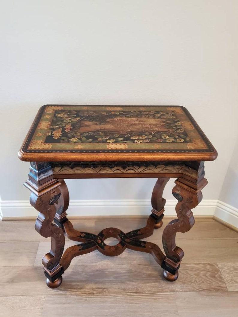 20th Century Modern Baroque Chinoiserie Style Hand Painted Table For Sale