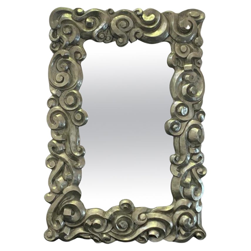 Miroir baroque moderne en résine, années 1990 en vente