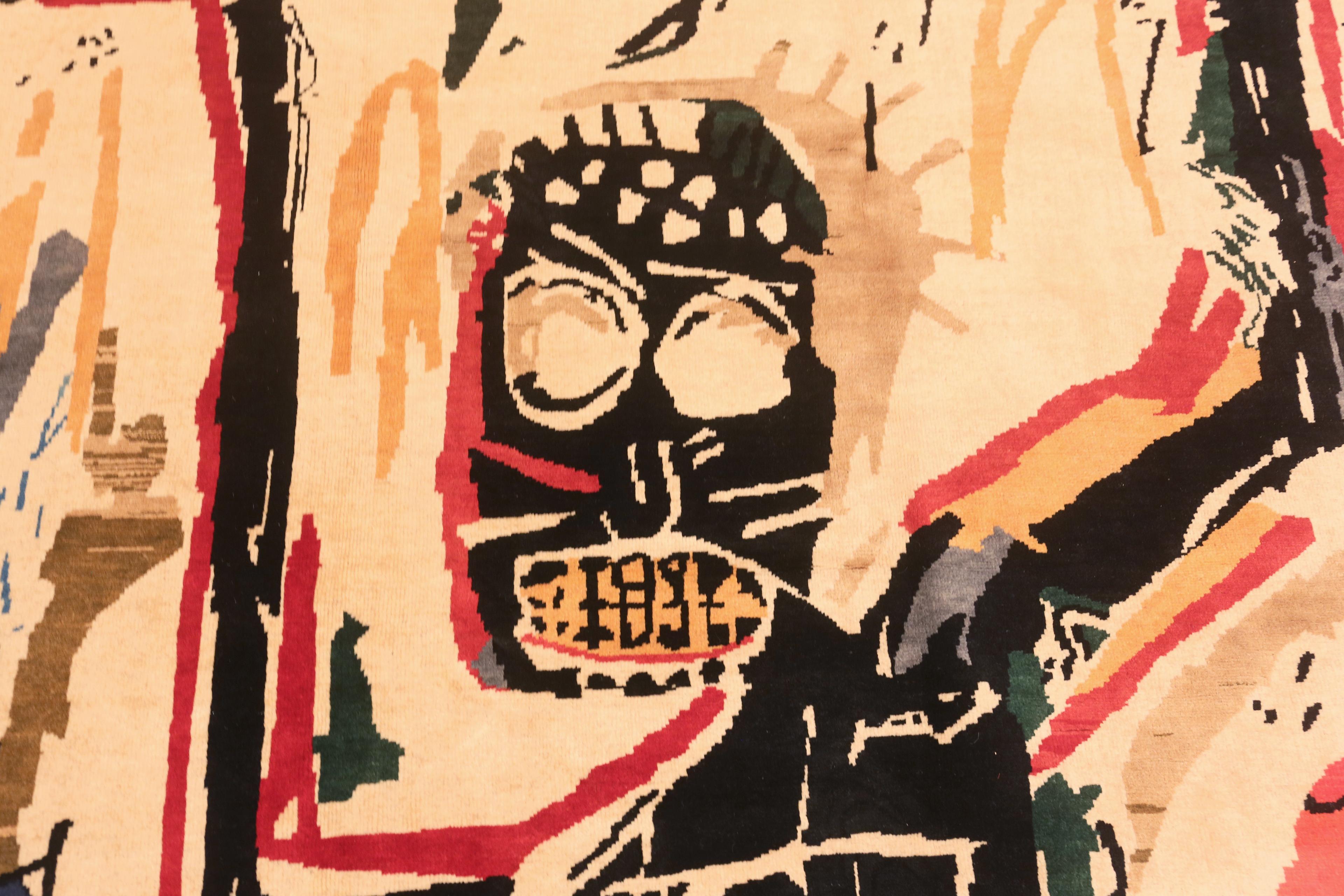 Modern Basquiat Inspired Art Rug. 8 ft 4 in x 10 ft In Excellent Condition In New York, NY