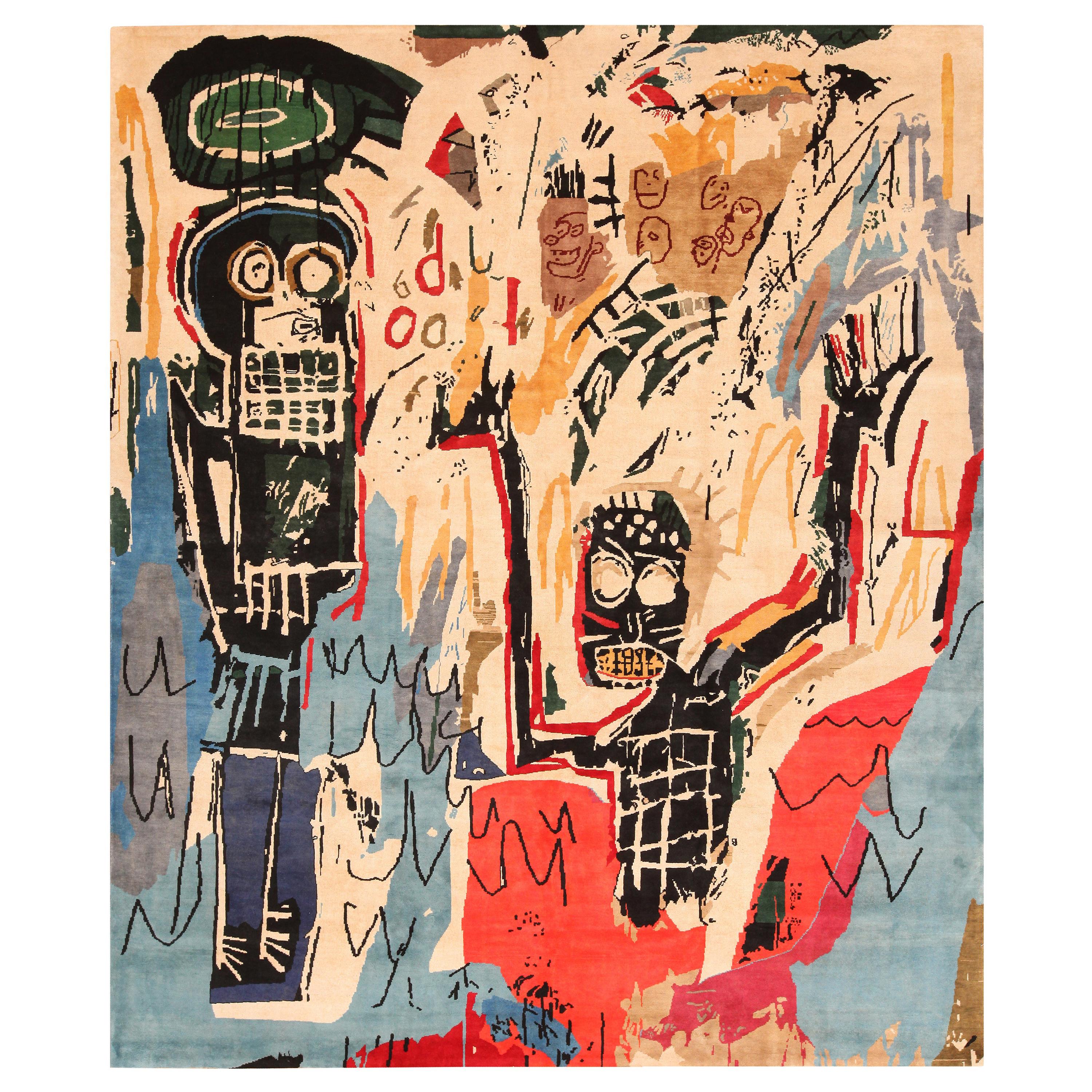 Modern Basquiat Inspired Art Rug. 8 ft 4 in x 10 ft