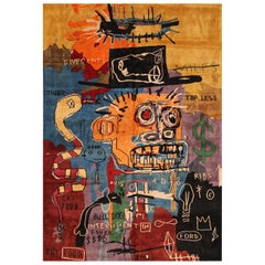 Moderner, von Basquiat inspirierter Kunstteppich. Größe: 6 ft. 9 in x 9 ft. 9 in