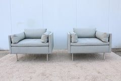 Moderner BassamFellows für Herman Miller Bolster Grauer Clubsessel, ein Paar