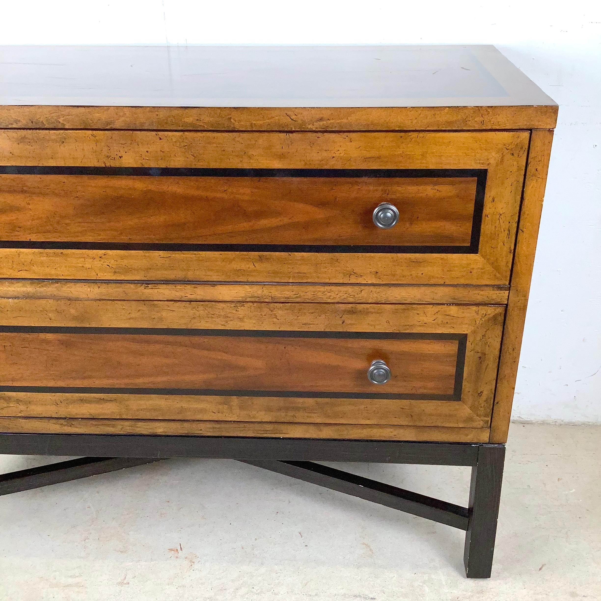 Neo-Regency Modern Bassett Chest With Sculptural X Base in vendita