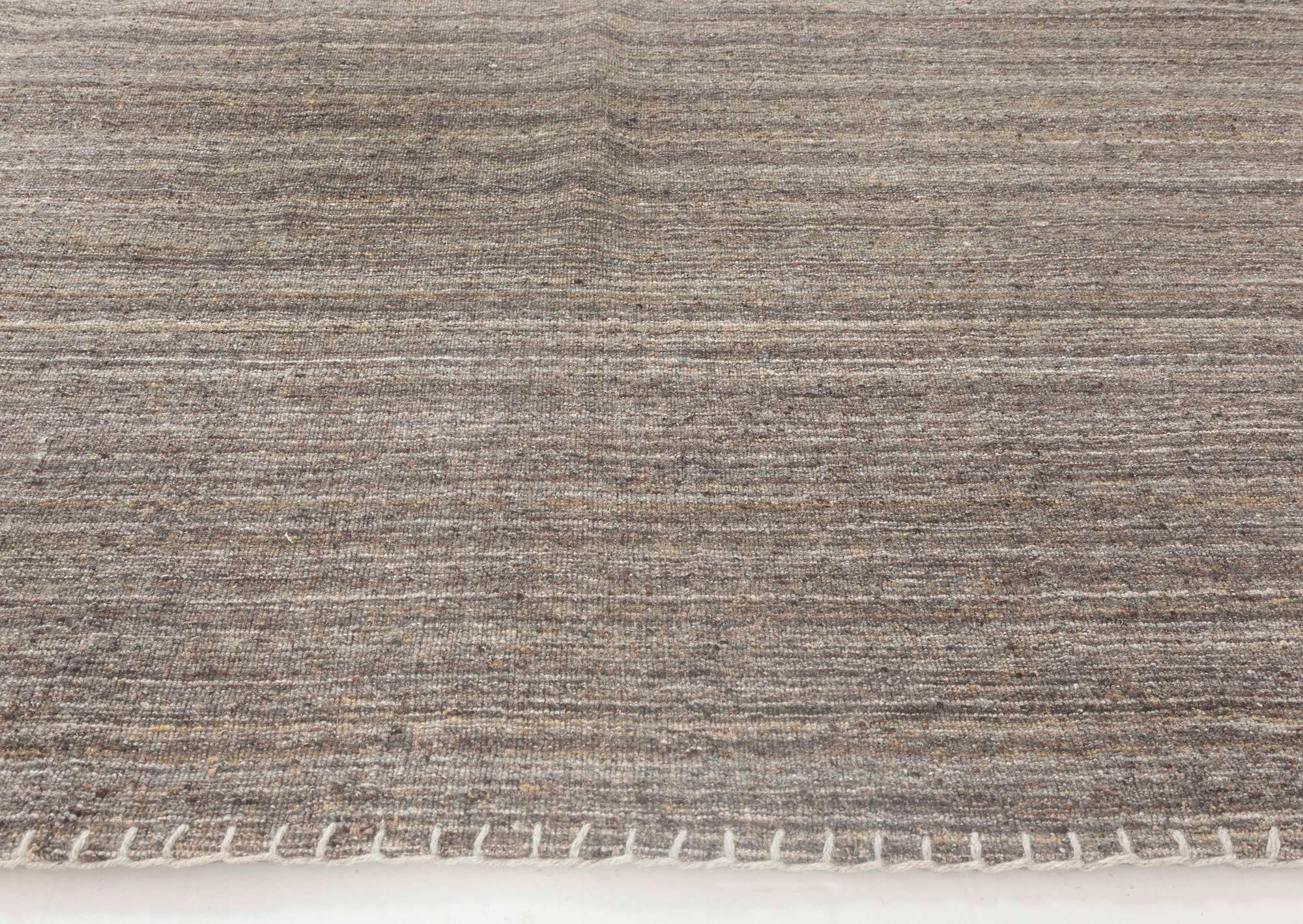 Alfombra moderna sin dibujo Colección Bauer en gris y marrón de Doris Leslie Blau Indio en venta