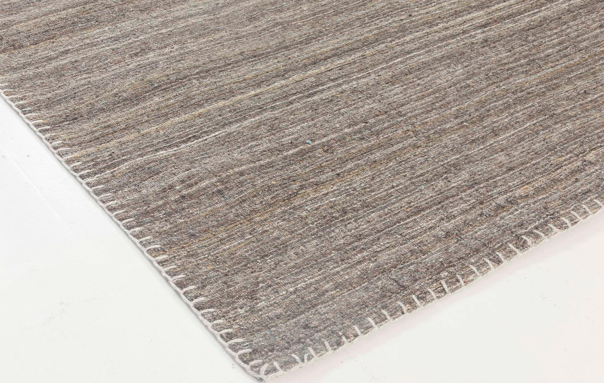 Alfombra moderna sin dibujo Colección Bauer en gris y marrón de Doris Leslie Blau Anudado a mano en venta