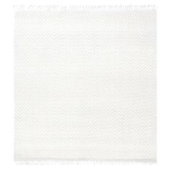 Tapis en laine blanc à motif chevrons de la collection Bauer moderne de Doris Leslie Blau