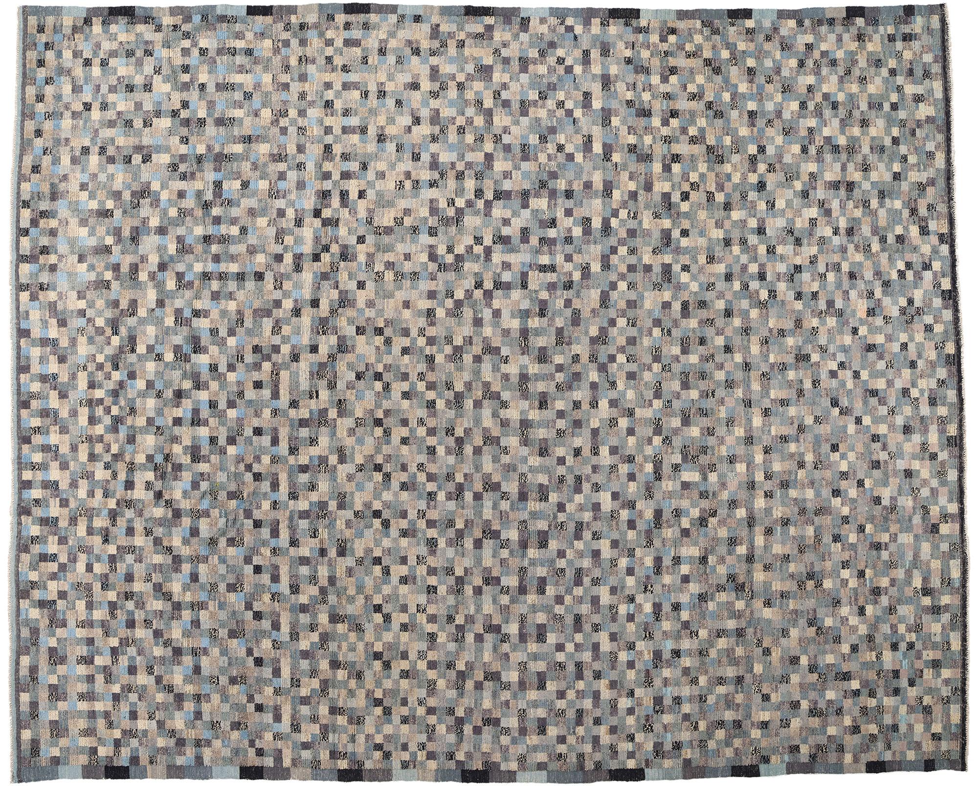 Modern Bauhaus Checkered Moroccan Rug For Sale 3