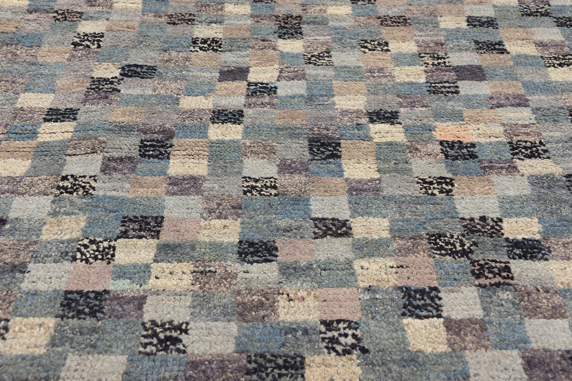 Noué à la main Tapis marocain à carreaux The Moderns en vente