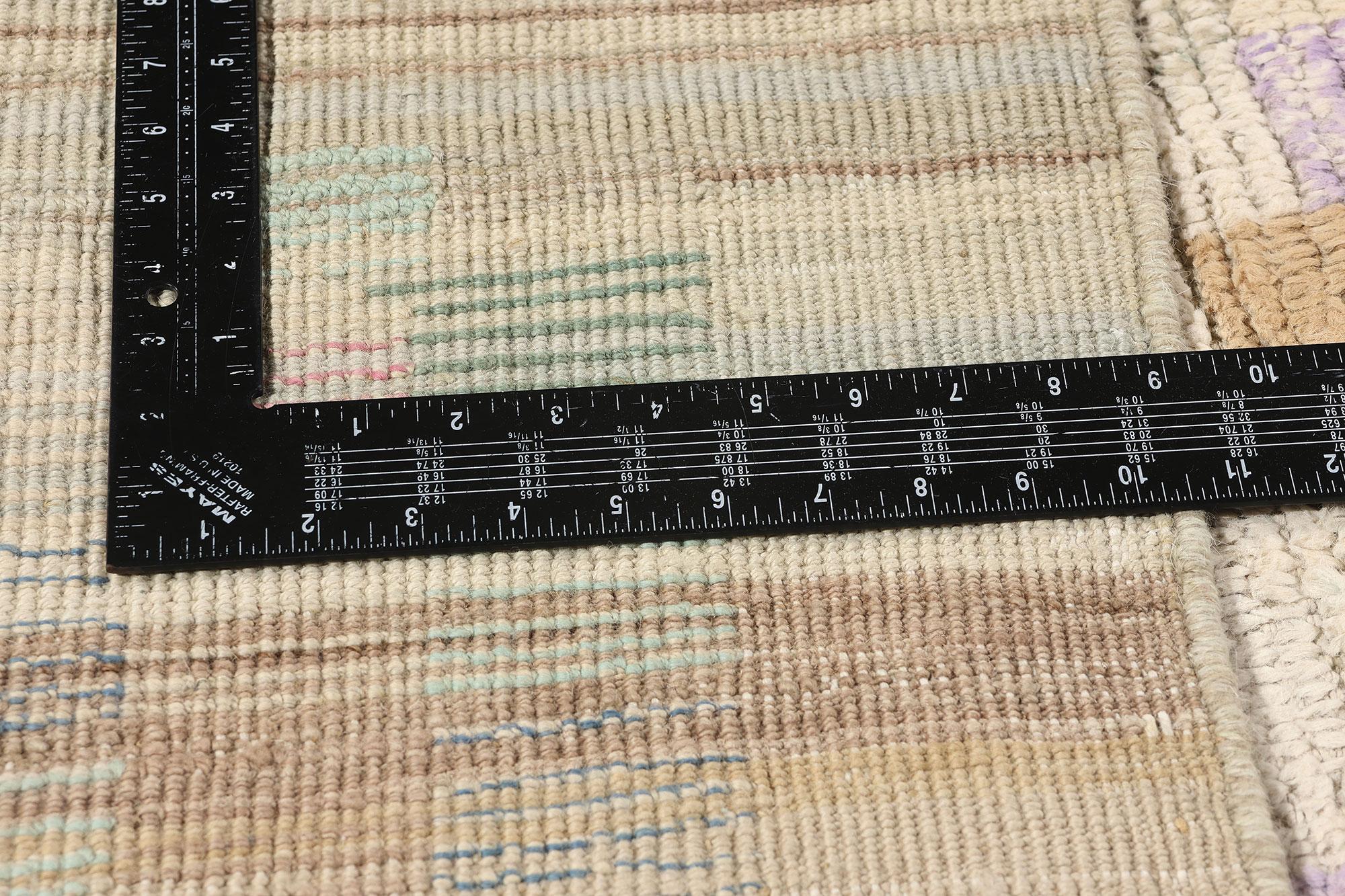 Tapis marocain moderne Bauhaus à carreaux, le style Boho du milieu du siècle rencontre l'enchantement tribal Neuf - En vente à Dallas, TX