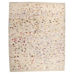 Tapis marocain moderne Bauhaus à carreaux, le style Boho du milieu du siècle rencontre l'enchantement tribal