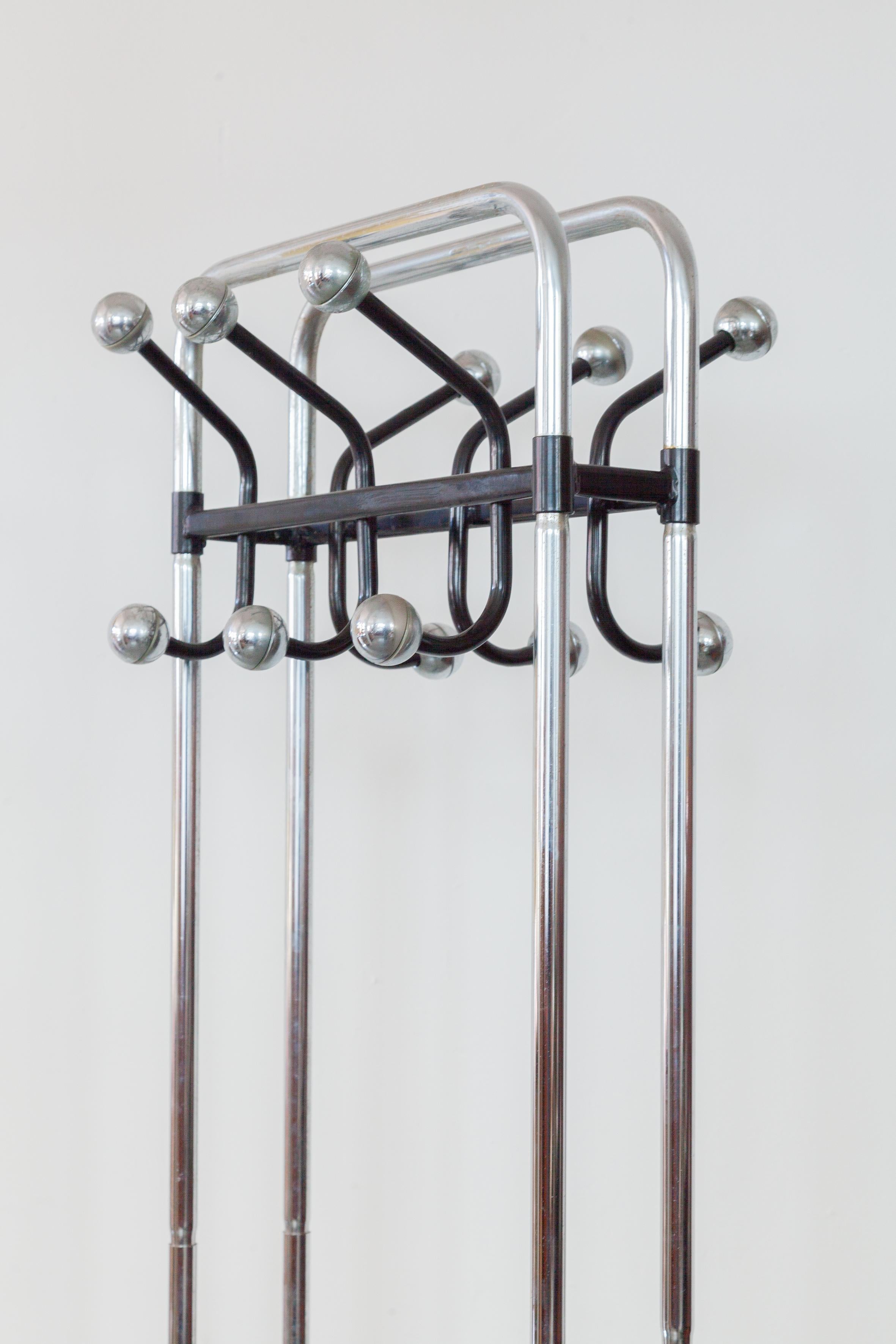German Modern Bauhaus Chrome Coat Rack, Umbrella Stand For Sale
