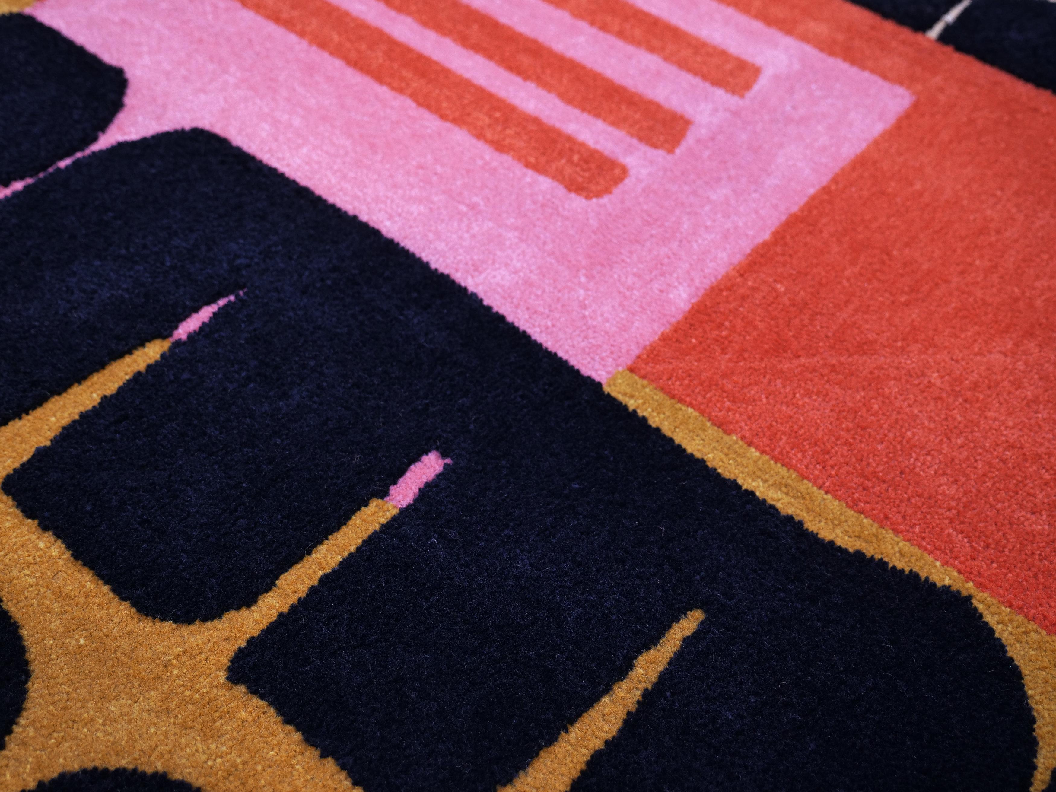 American Modern Bauhaus inspired rug with geometric design pattern name Dessau 1925.01 For Sale