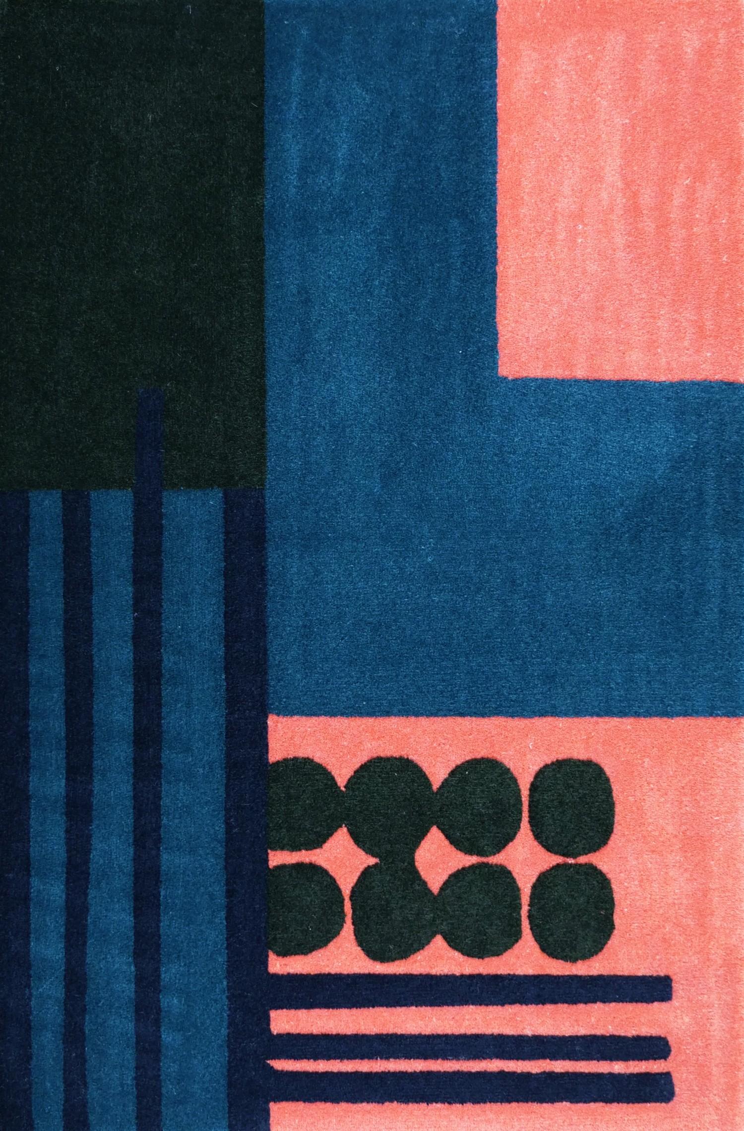 Mid-Century moderno Tappeto moderno ispirato al Bauhaus con disegno geometrico dal nome Dessau 1925.02 in vendita