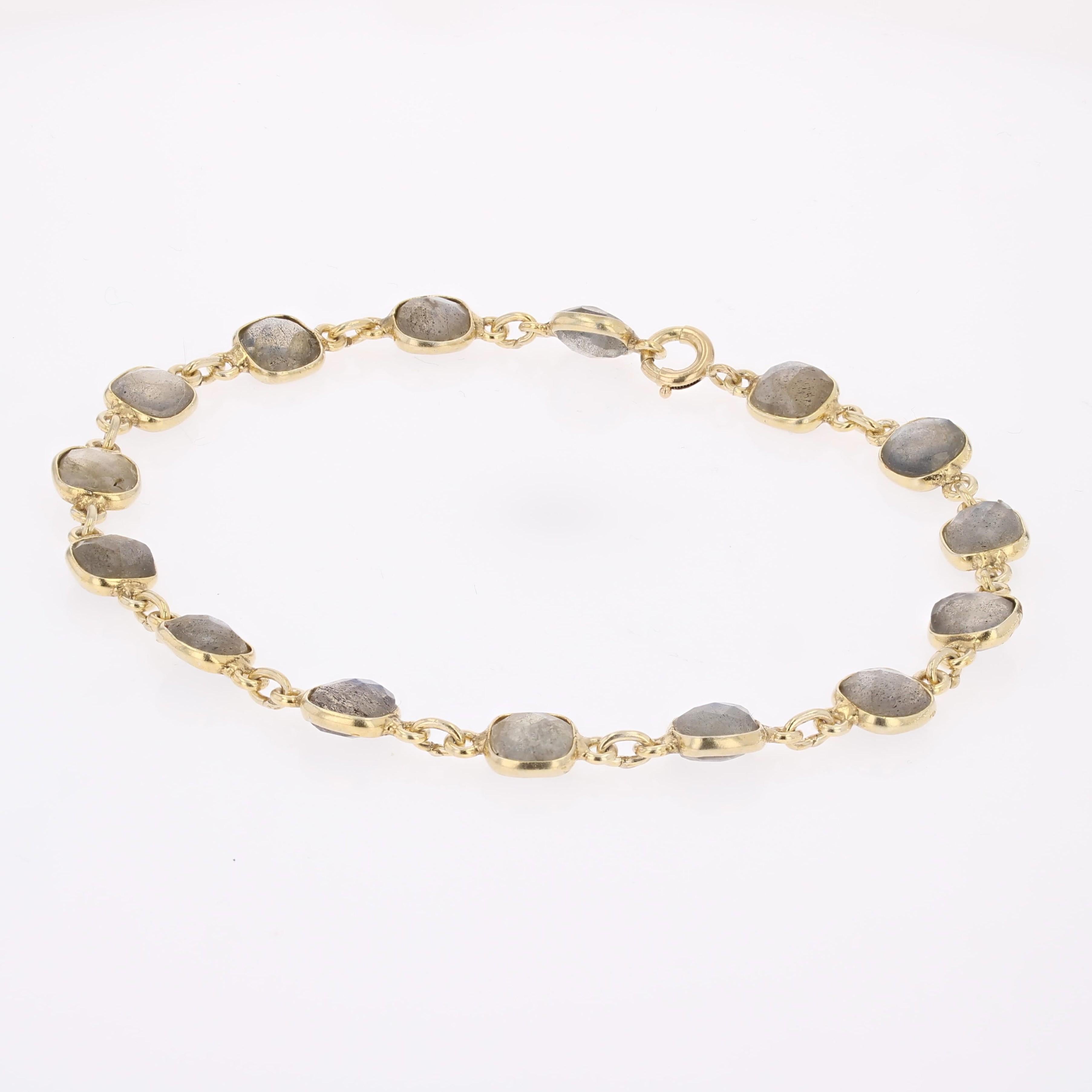 Modern Baume Creation Labradorites Vermeil Bracelet Corte Briolette en venta