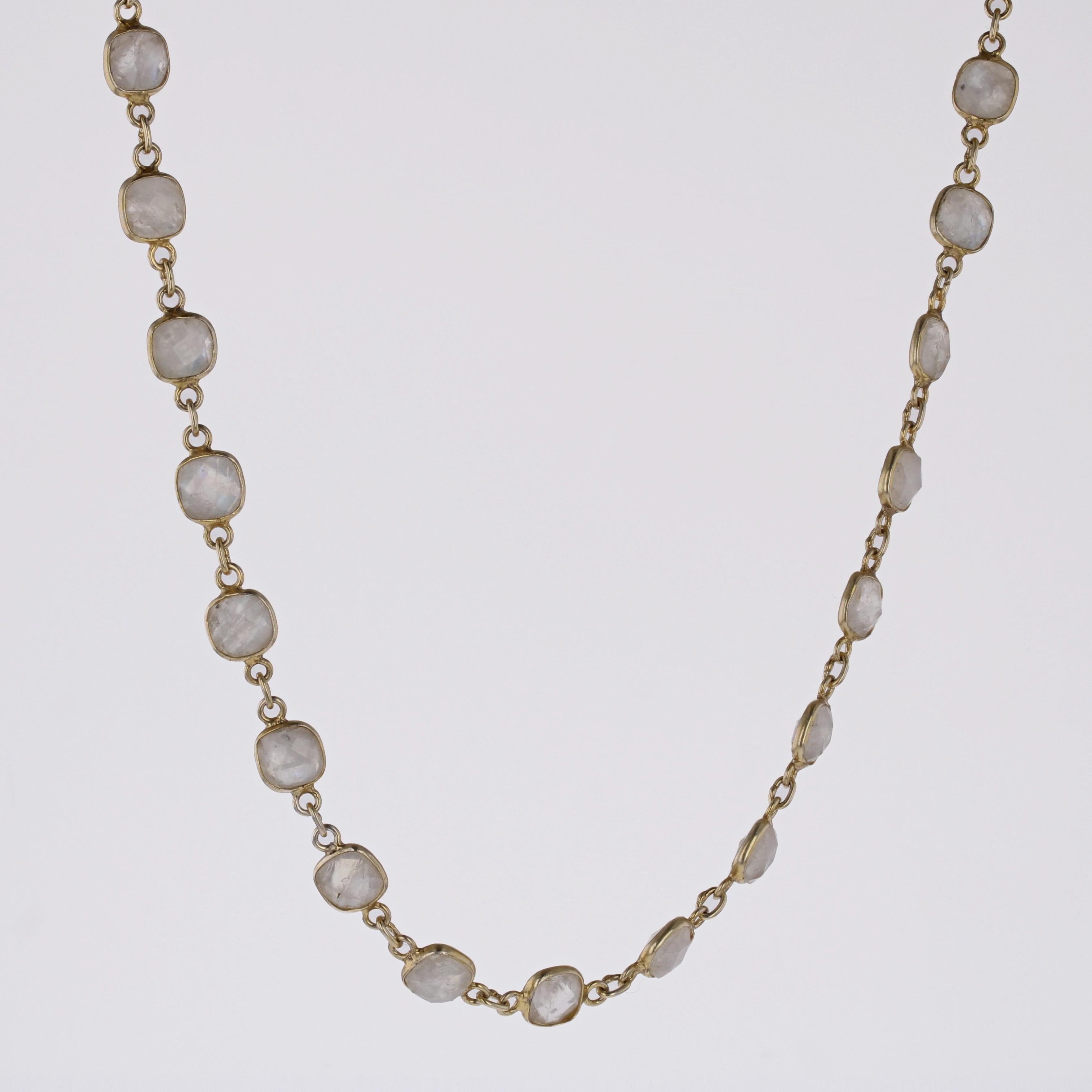 Modern Baume Creation Moonstones Vermeil Necklace In New Condition For Sale In Poitiers, FR