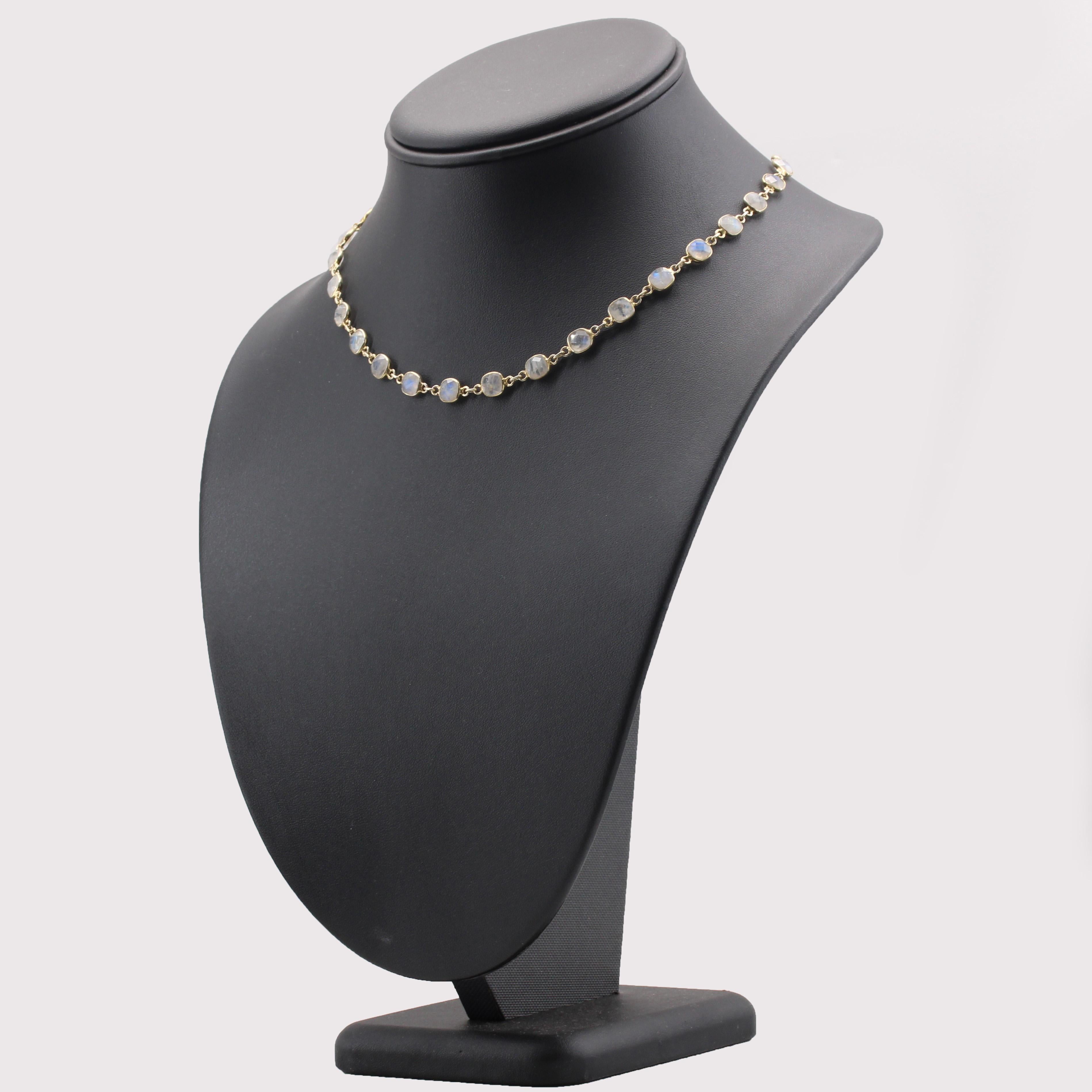 Modern Baume Creation Moonstones Vermeil Necklace For Sale 1