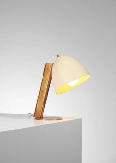 Modern bedside lamp brass and lacquered metal, modernist style danke studio