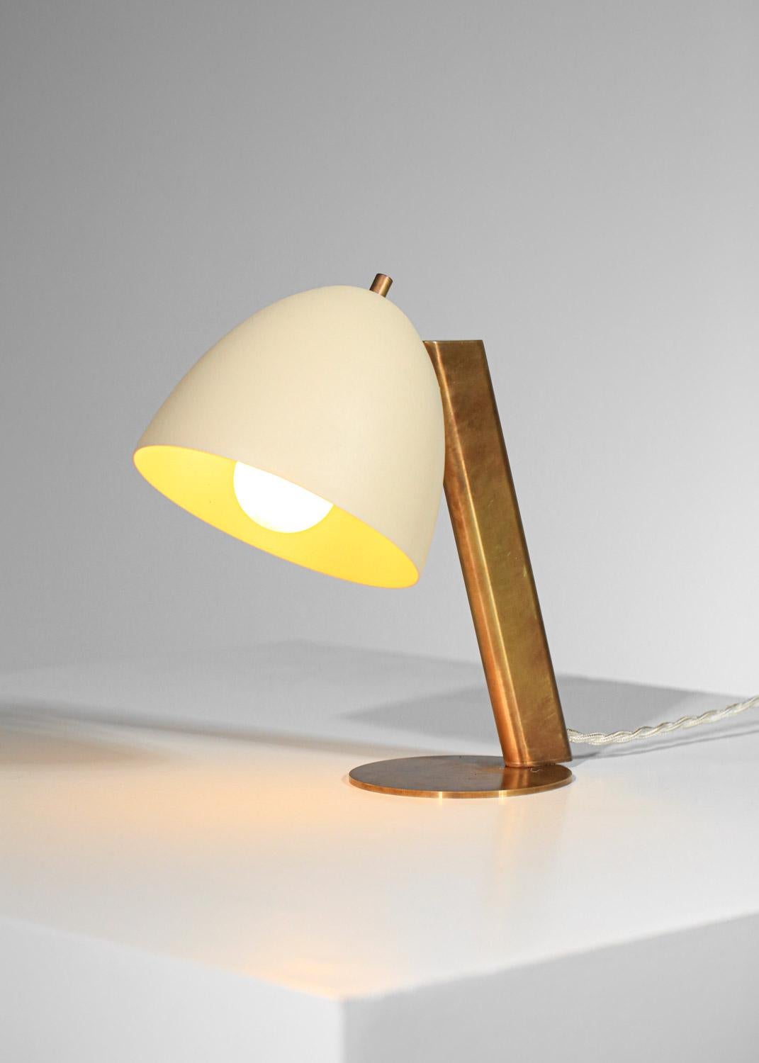 Lacquered Modern bedside lamp brass and lacquered metal, modernist style danke studio For Sale