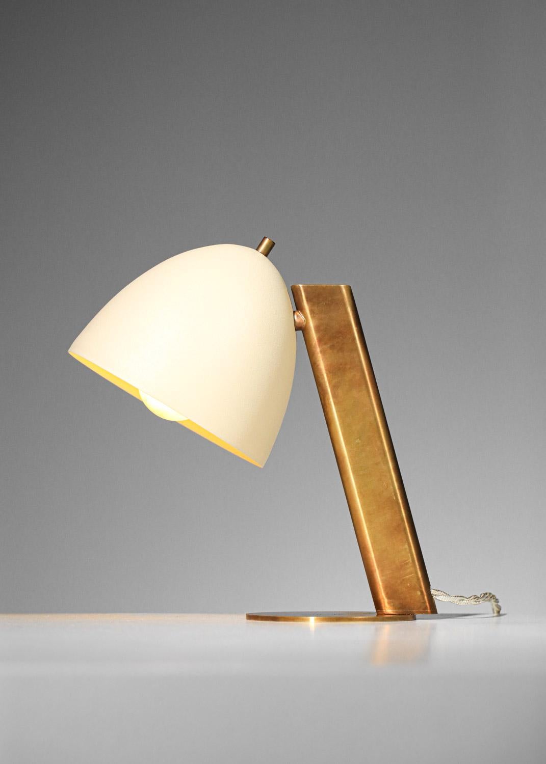 Aluminum Modern bedside lamp brass and lacquered metal, modernist style danke studio For Sale