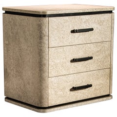 Comodino moderno in acero grigio e bronzo di Costantini, Elena