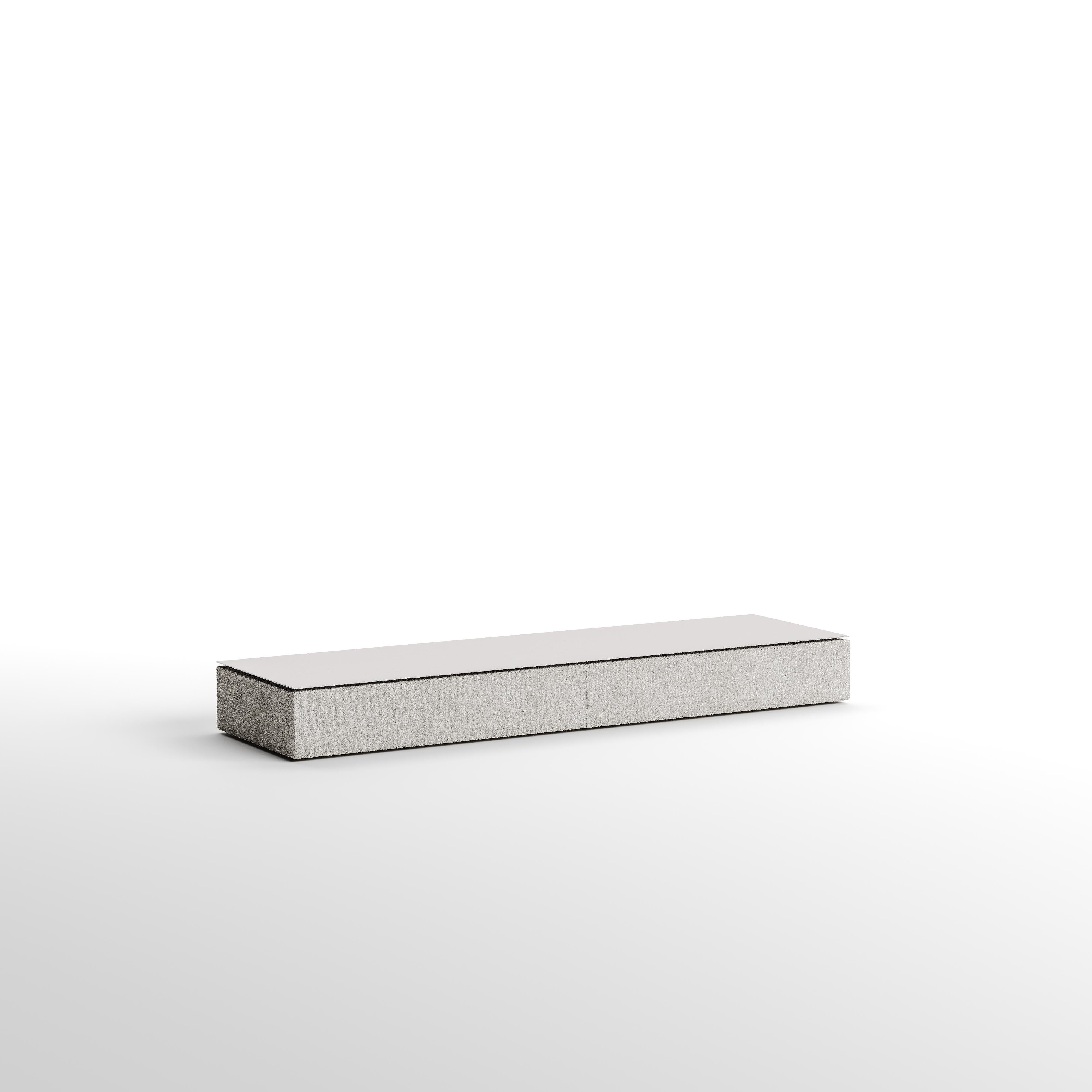 The Echo low table is a modern interpretation of storage. 
These cabinets were created by Alexander Babenko and were first seen at iSaloni 2025 in Milan. 

The collection is called Electricians, a reference to the Philip K. Dick novel that was the