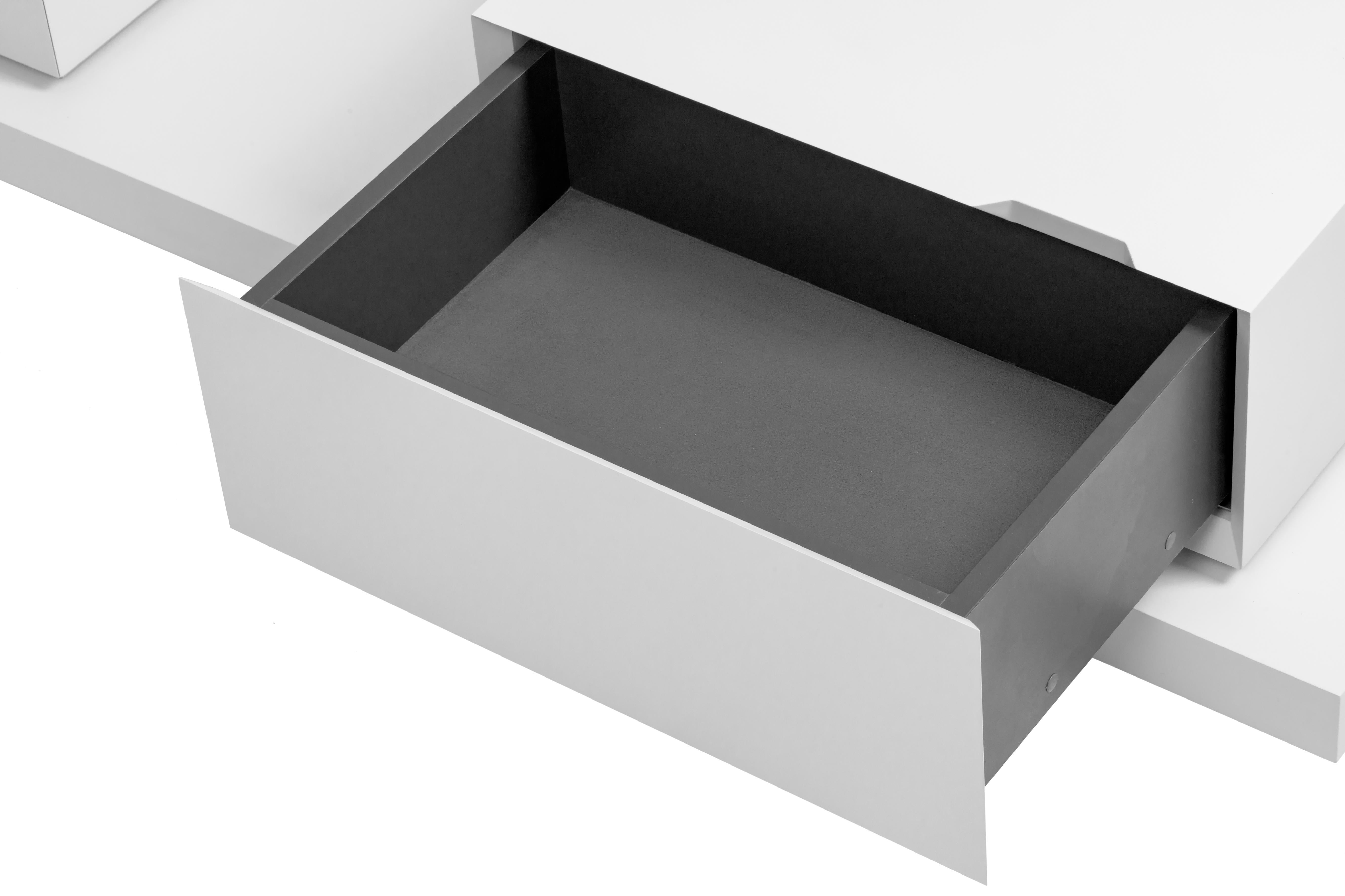 Enameled Modern Bedside Table 'Simmetria' by Palo Nero For Sale
