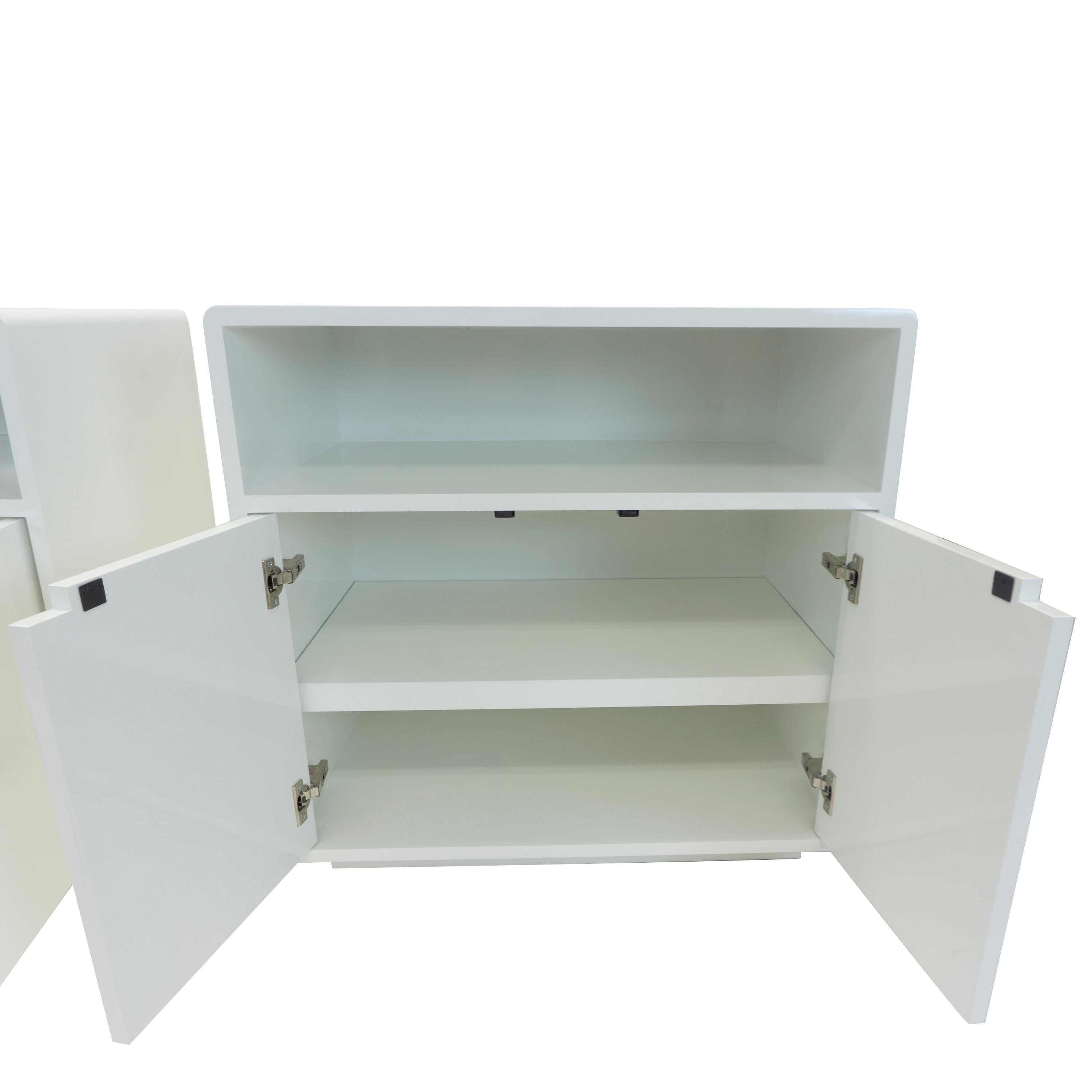 Contemporary Modern Bedside Tables with Storage For Sale