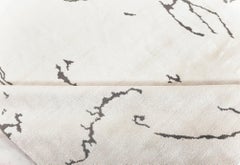 Modern Beige and Black Hooked Silk Rug by Doris Leslie Blau