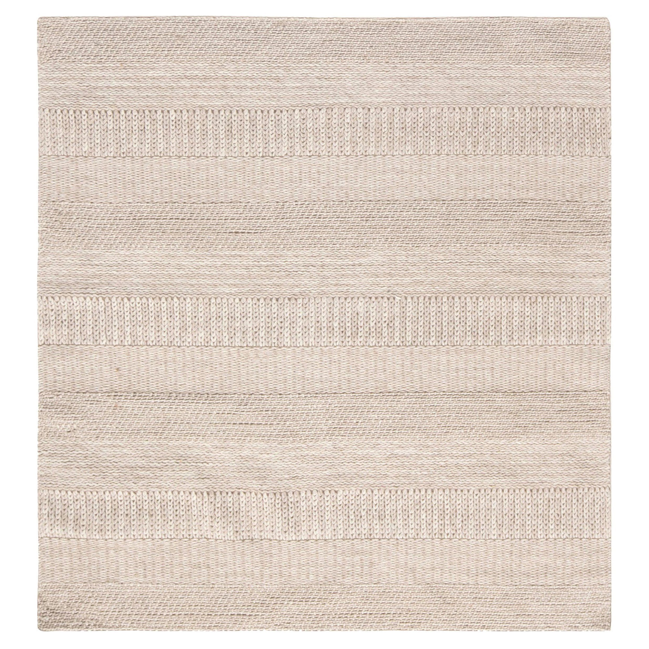 Moderner Flachgewebeteppich aus Wolle von Doris Leslie Blau in Beige und Grau im Angebot