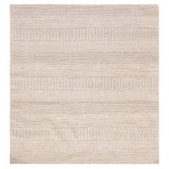 Moderner Flachgewebeteppich aus Wolle von Doris Leslie Blau in Beige und Grau