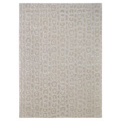 Modern Beige and Ivory Leopard Patterned Wool Rug 10'x14'