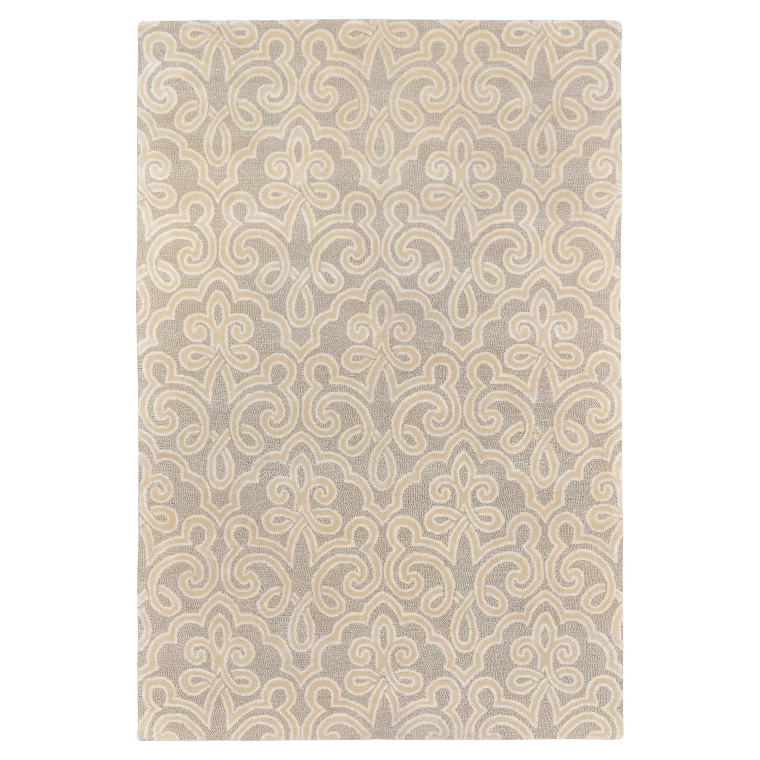 Tappeto moderno in lana con motivo a rilievo beige e taupe 6'x9'