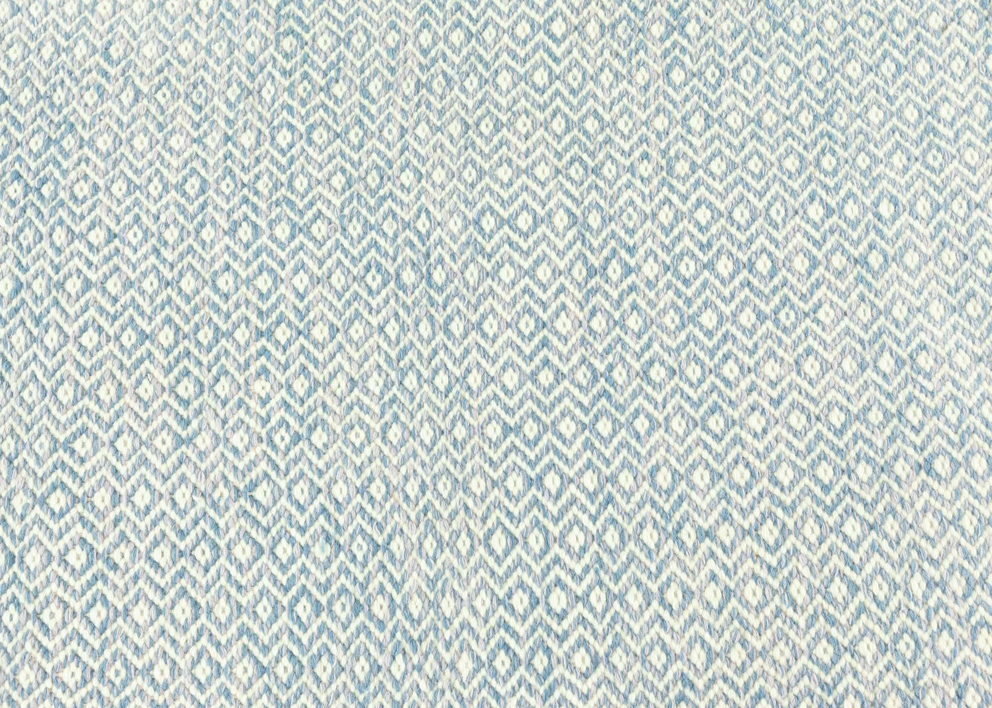 Hand-Woven Modern Beige Blue Flat Weave Wool Runner by Doris Leslie Blau For Sale