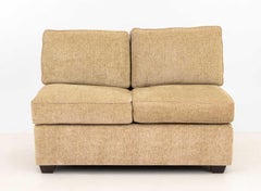 Modern Beige Chenille Upholstered Banquette
