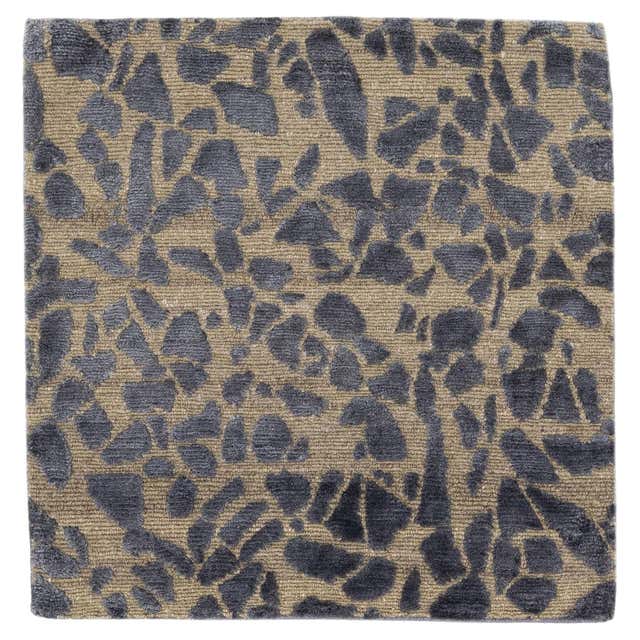 Blue Modern Handmade All Over Custom Wool Rug For Sale at 1stDibs