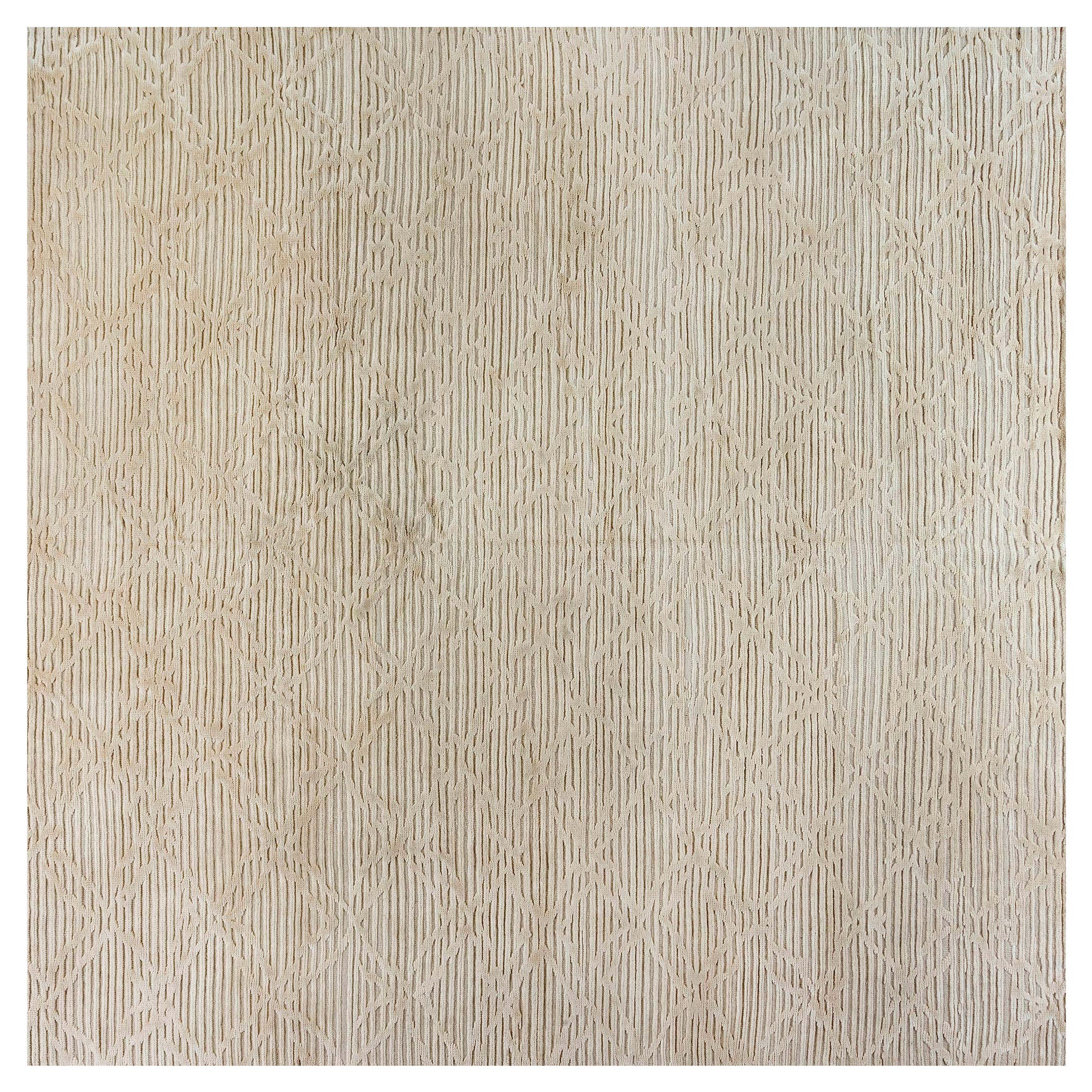 Alfombra moderna de lana anudada beige de Doris Leslie Blau