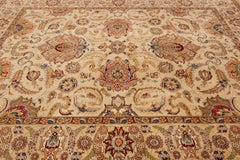 Modern Beige Indian Peshawar Wool Rug With Allover Design