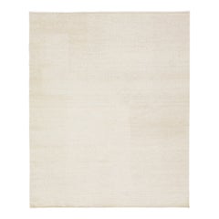 Tappeto moderno in lana beige in stile marocchino con motivo geometrico