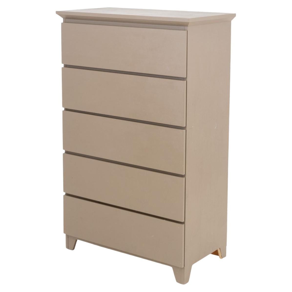 Cassettiera moderna in legno verniciato beige in vendita