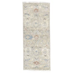 Modernes Beige mit gebranntem Orange und Blau Blumen entworfen Wolle Läufer 2
4

x6
