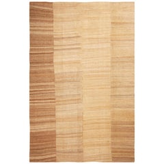 Modern Beige Wool Kilim Rug with Distinct Two-Sided Pattern Modern Beige Wool Kilim Rug with Distinct Two-Sided Pattern