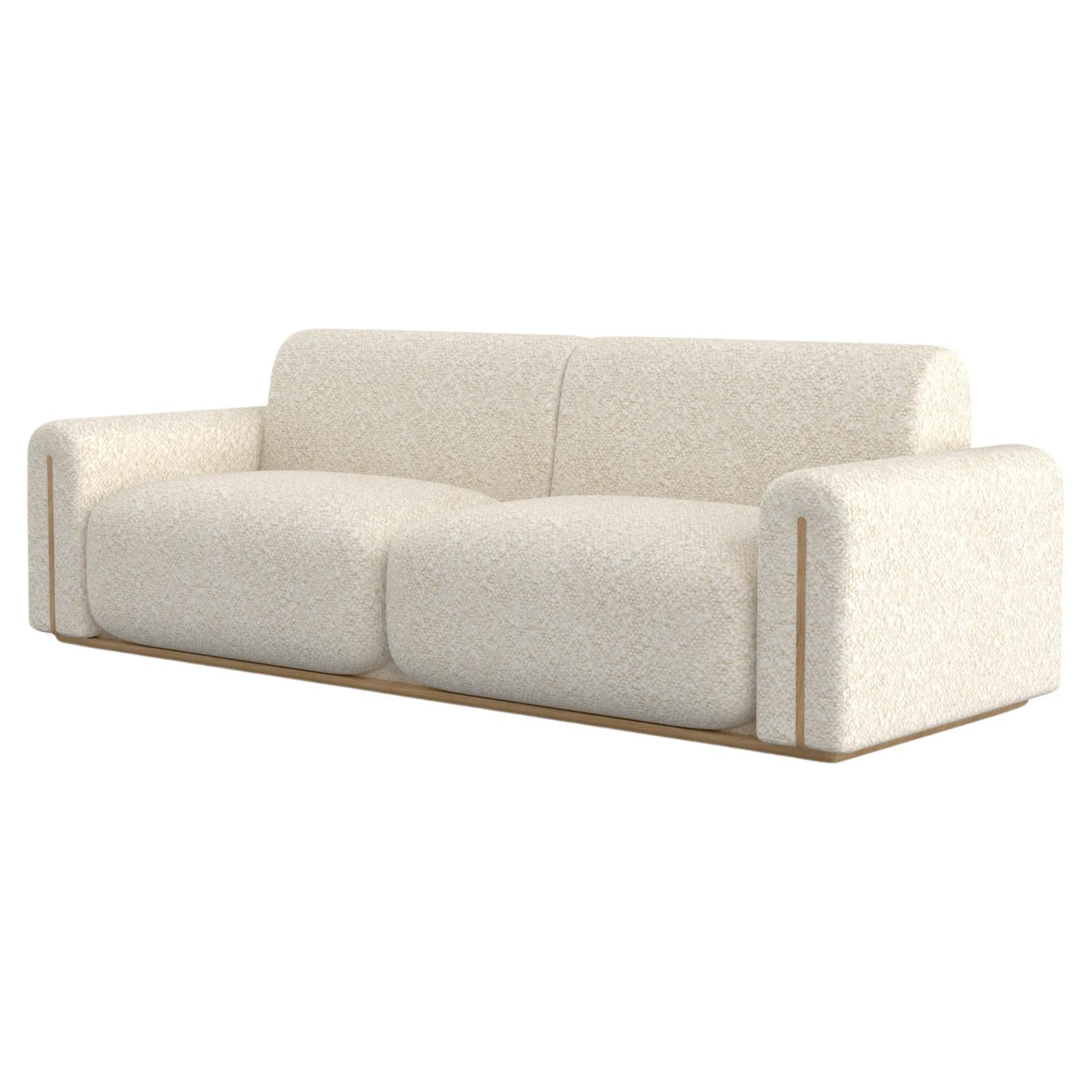 Modernes Beijinho Sofa, DEDAR Weißer Baumwollbouclé, handgefertigt in Portugal von Greenapple