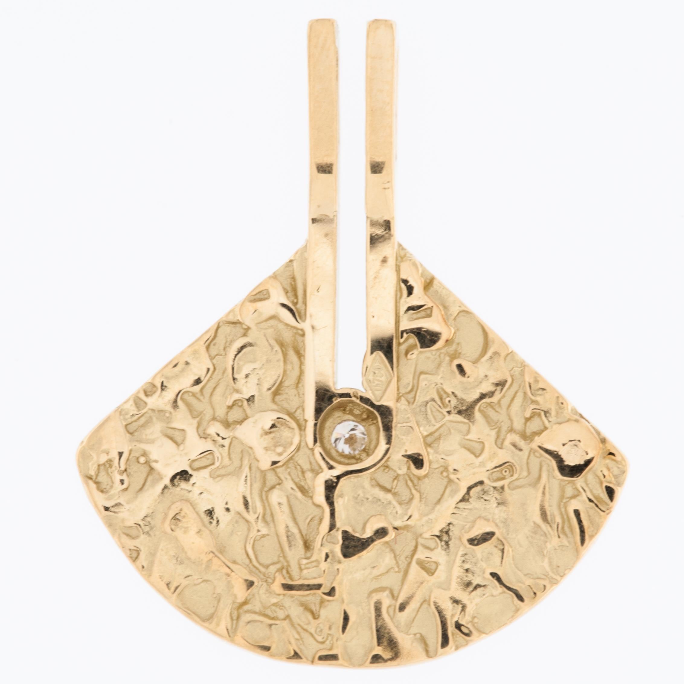 Brilliant Cut Modern Belgian 18kt Yellow Gold Diamond Pendant  For Sale