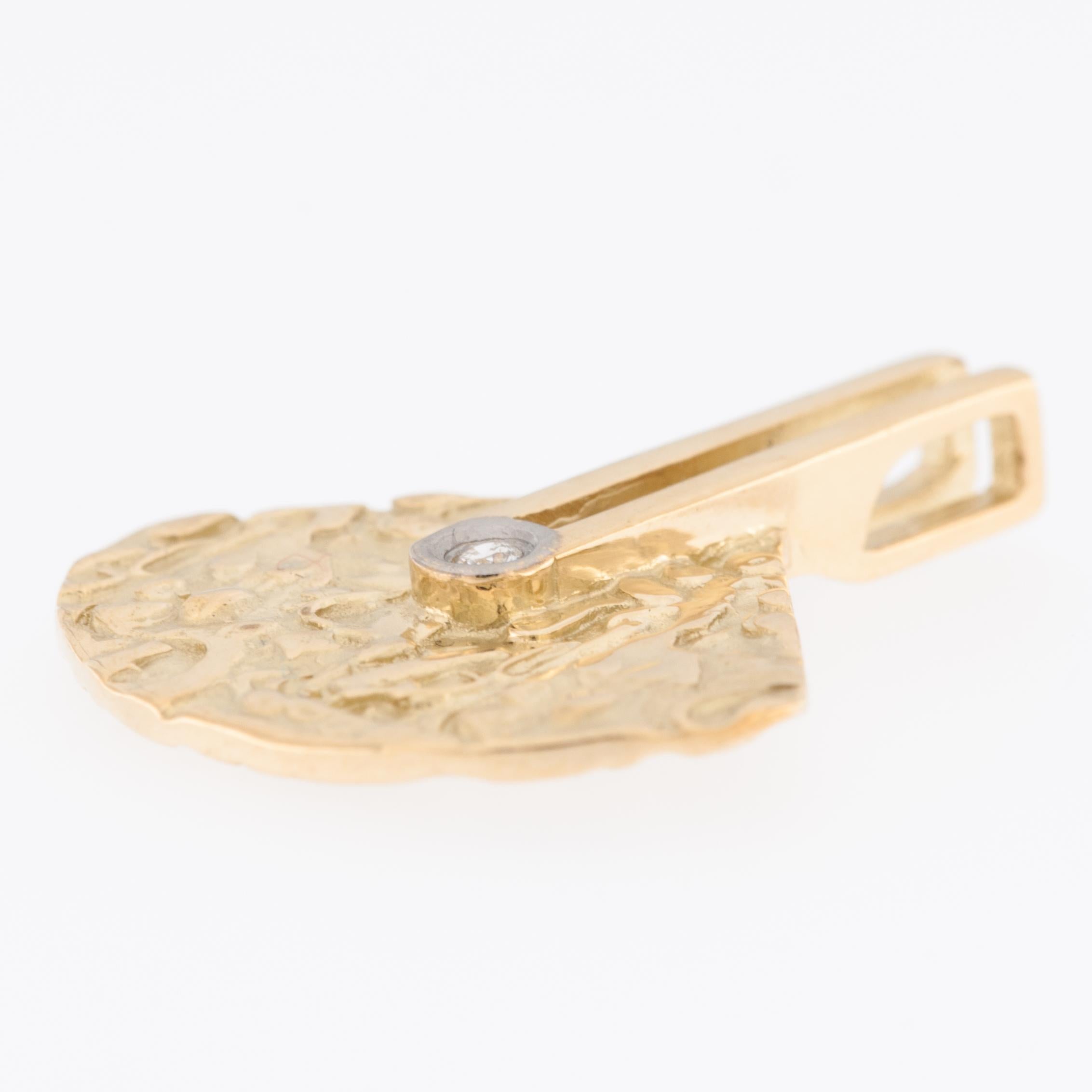 Modern Belgian 18kt Yellow Gold Diamond Pendant  In Good Condition For Sale In Esch sur Alzette, Esch-sur-Alzette