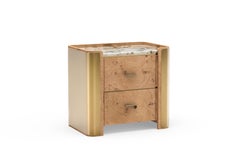 Modern Belmonte Bedside Table, Patagonia Quartz, Handmade Portugal by Greenapple