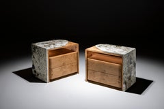 Modern Belmonte Bedside Table, Patagonia Quartz, Handmade Portugal by Greenapple