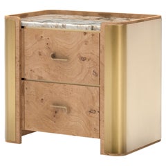 Modern Belmonte Bedside Table, Patagonia Granite, Handmade Portugal Greenapple