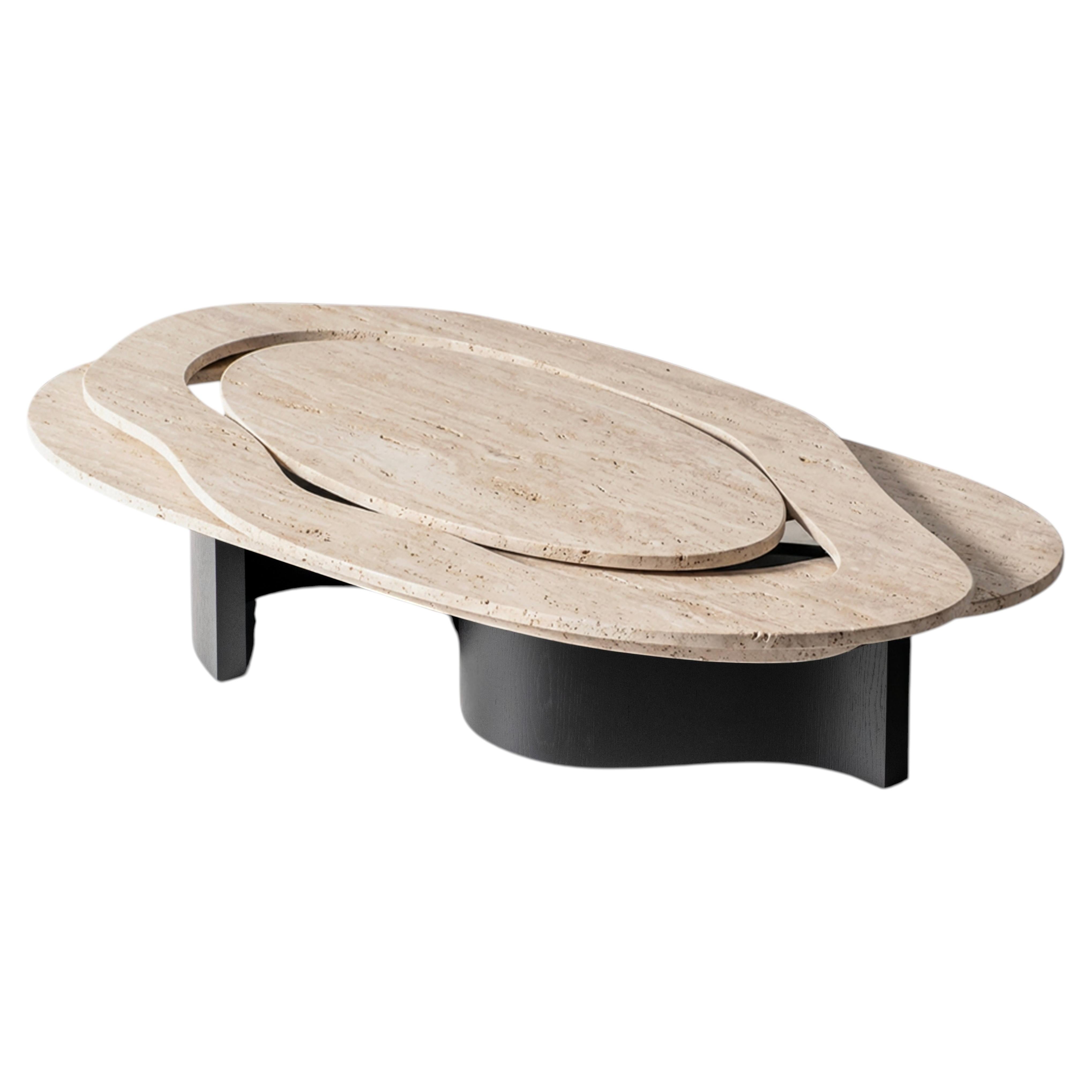 Modern Benagil Travertine Coffee Table, Handmade in Portugal by Greenapple