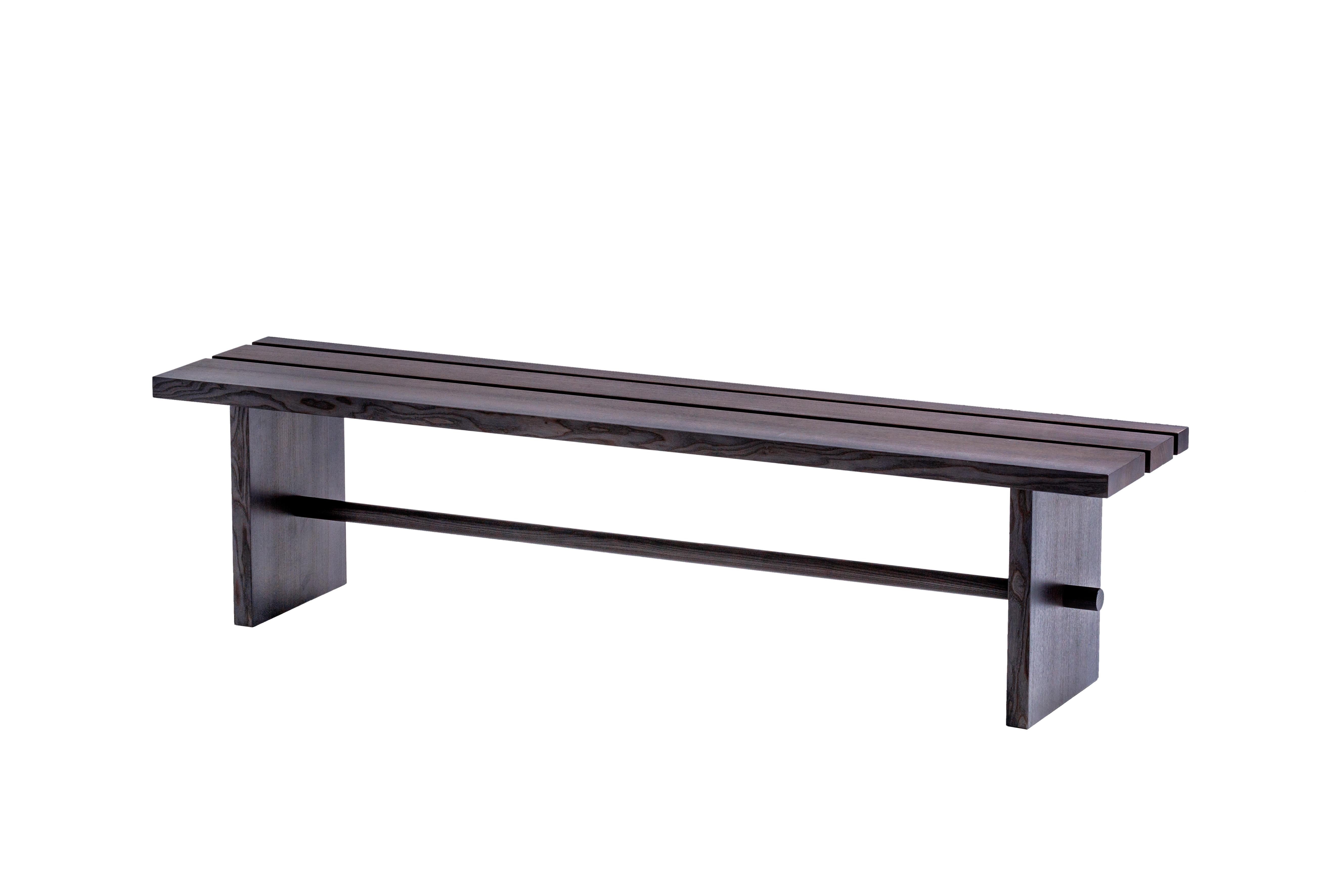 Modern Bench 'Ethnika' in Solid Oak by Palo Nero For Sale 4
